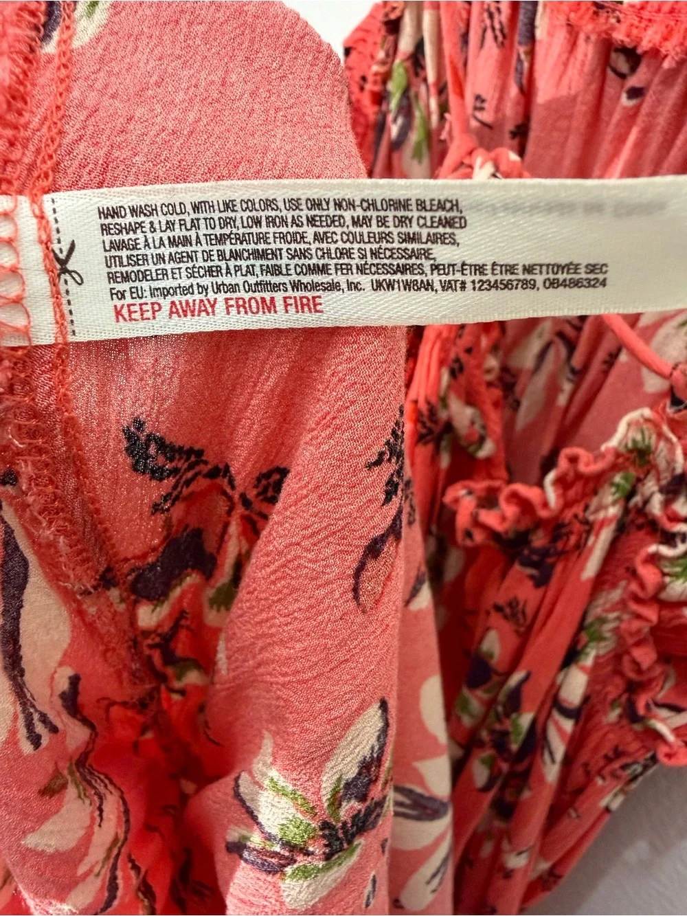 Free people Jolene Floral Spaghetti-Strap Coral Dress